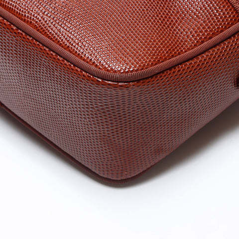 Salvatore Ferragamo Vara Sac à bandoulière en cuir gaufré Marron WS14465