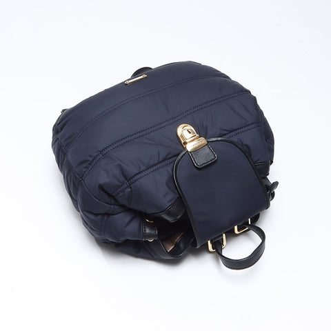 BURBERRY Nylon x Leather Mini Backpack Â· Daypack Navy WS14466