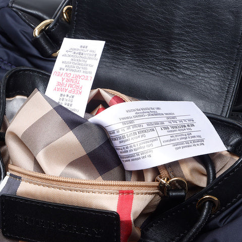 バーバリー BURBERRY ナイロン×レザー ミニ リュック・デイパック ネイビー WS14466