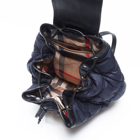 BURBERRY Nylon x Leather Mini Backpack Â· Daypack Navy WS14466
