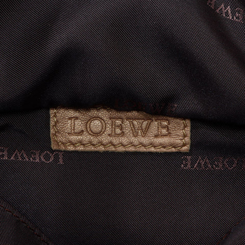 ロエベ LOEWE ナッパ アイレ レザー ハンドバッグ ゴールド