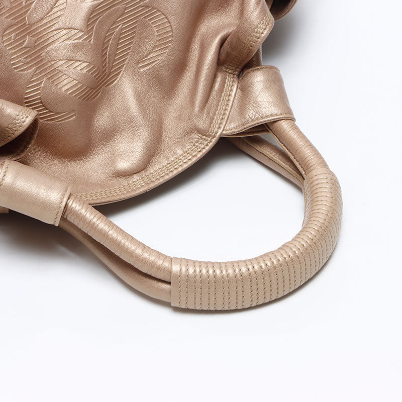 ロエベ LOEWE ナッパ アイレ レザー ハンドバッグ ゴールド