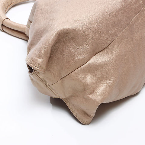 ロエベ LOEWE ナッパ アイレ レザー ハンドバッグ ゴールド