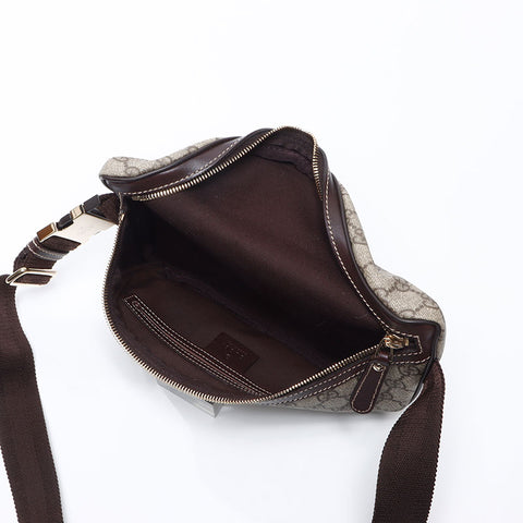 GUCCI GG Supreme PVC Body Bag Waist Bag Waist bag Brown WS14468