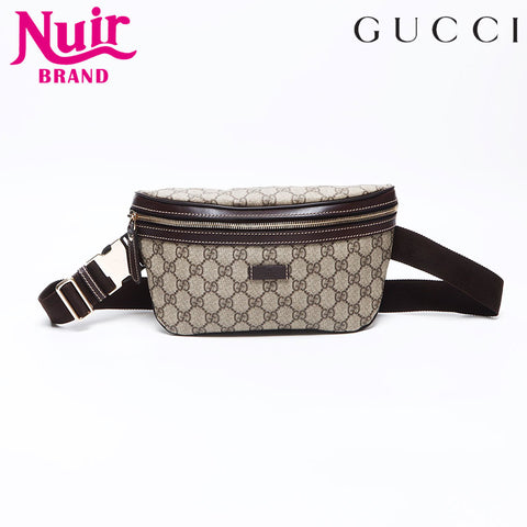 グッチ GUCCI GGスプリーム PVC ボディバッグ ウエストバッグ ウエストバッグ ブラウン WS14468
