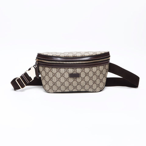 GUCCI GG Supreme PVC Body Bag Waist Bag Waist bag Brown WS14468