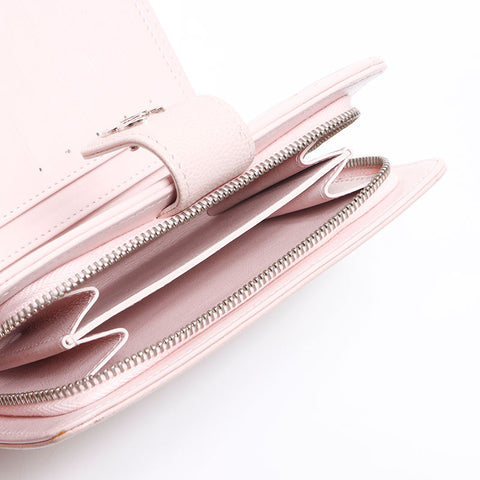 CHANEL 15th series 2011 Caviar Skin COCO Mark Bifold Wallet pink WS14469