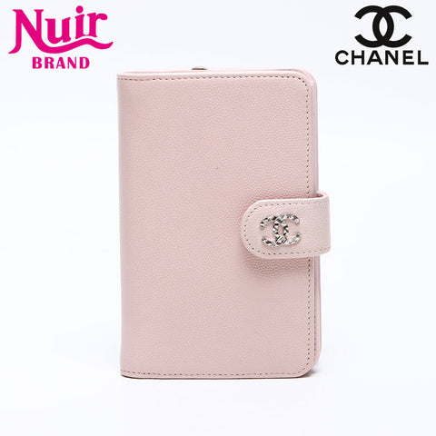 CHANEL 15th series 2011 Caviar Skin COCO Mark Bifold Wallet pink WS14469