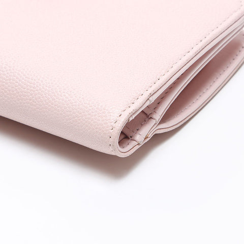 CHANEL 15th series 2011 Caviar Skin COCO Mark Bifold Wallet pink WS14469