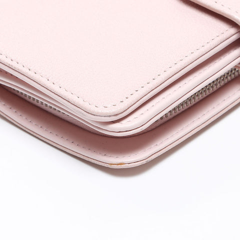 CHANEL 15th series 2011 Caviar Skin COCO Mark Bifold Wallet pink WS14469