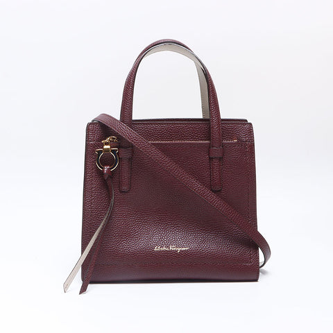 Salvatore Ferragamo Leather Amy Handbag Brown WS14470