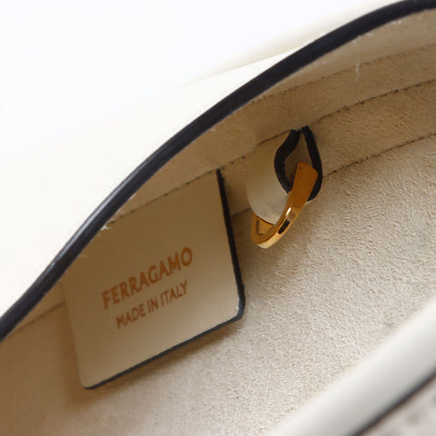 Salvatore Ferragamo Gancini Buckle Hobo Handbag white WS14471