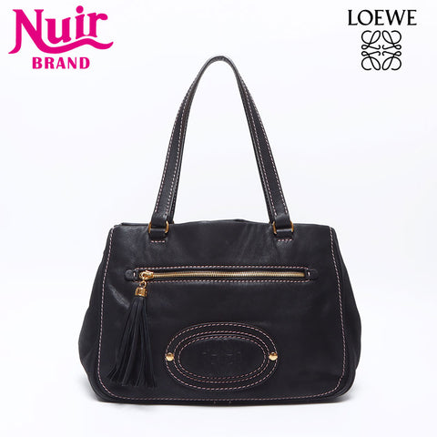 ロエベ LOEWE マドリード アナグラム フリンジ トートバッグ ブラック WS14474