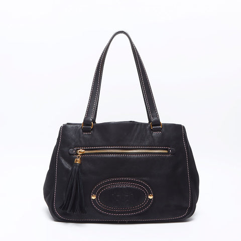 ロエベ LOEWE マドリード アナグラム フリンジ トートバッグ ブラック WS14474