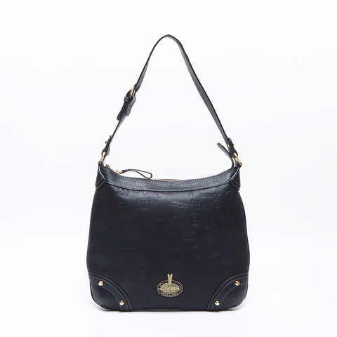 ロエベ LOEWE 160周年 ロゴ 型押し ショルダーバッグ ブラック WS14476