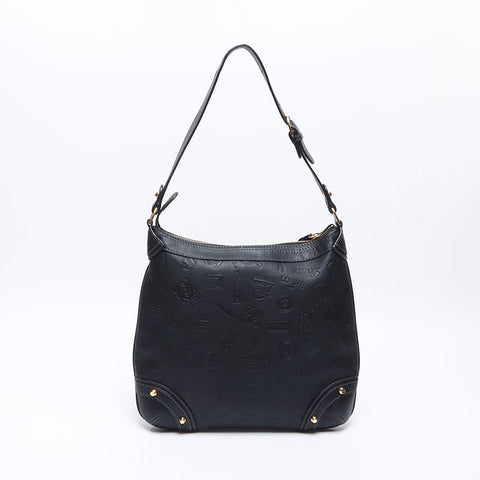ロエベ LOEWE 160周年 ロゴ 型押し ショルダーバッグ ブラック WS14476