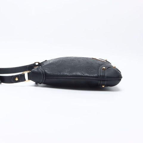 ロエベ LOEWE 160周年 ロゴ 型押し ショルダーバッグ ブラック WS14476