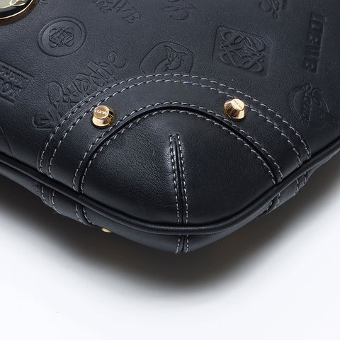 ロエベ LOEWE 160周年 ロゴ 型押し ショルダーバッグ ブラック WS14476