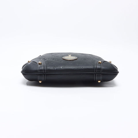 ロエベ LOEWE 160周年 ロゴ 型押し ショルダーバッグ ブラック WS14476