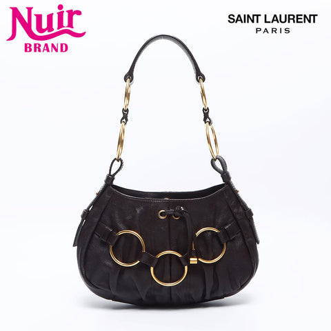 YVES SAINT LAURENT Gold ring Handbag Brown WS14478
