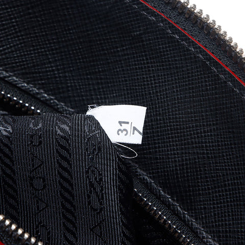 PRADA Saffiano Leather 2way Triangle Logo Handbag Backpack Â· Daypack black WS14485