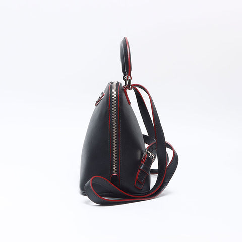 PRADA Saffiano Leather 2way Triangle Logo Handbag Backpack Â· Daypack black WS14485