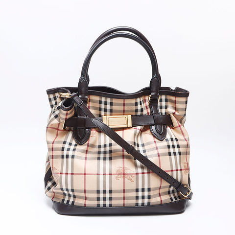 BURBERRY Nova Check 2way Handbag beige WS14493