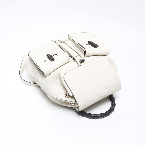 GUCCI Bamboo Backpack  Daypack white WS14494