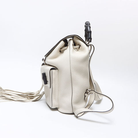 GUCCI Sac à dos en bambou Sac à dos blanc WS14494