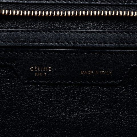 CELINE Trapeze Crocodile Embossed Handbag black WS14497