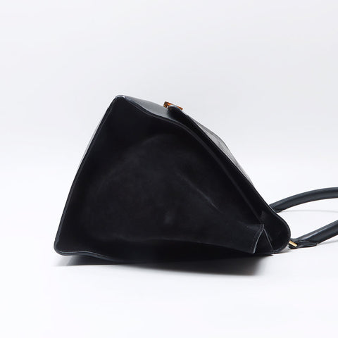 CELINE Trapeze Crocodile Embossed Handbag black WS14497