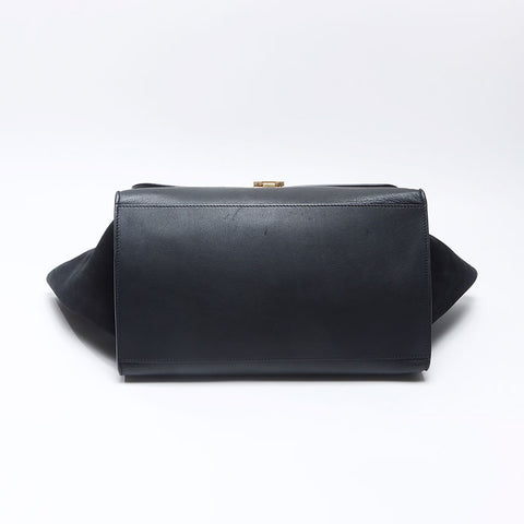 CELINE Trapeze Crocodile Embossed Handbag black WS14497