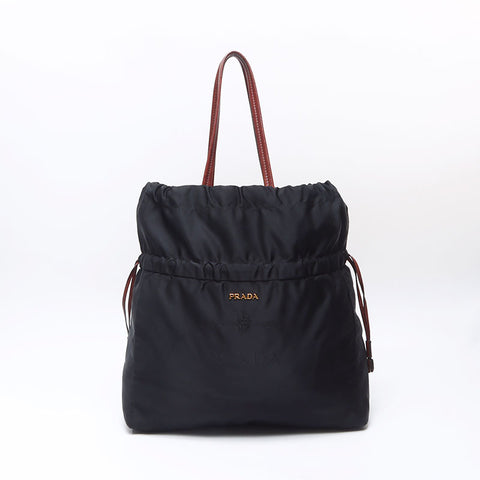 プラダ PRADA テスート ロゴ ナイロン トートバッグ ブラック