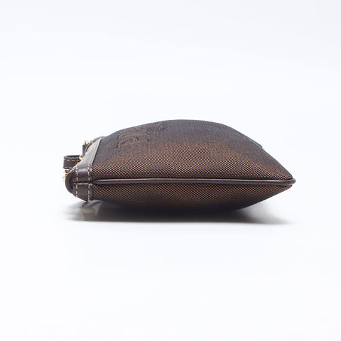 PRADA Logo canvas Pouch Brown WS14499