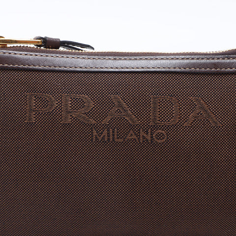プラダ PRADA ロゴ キャンバス ポーチ ブラウン WS14499 – NUIR