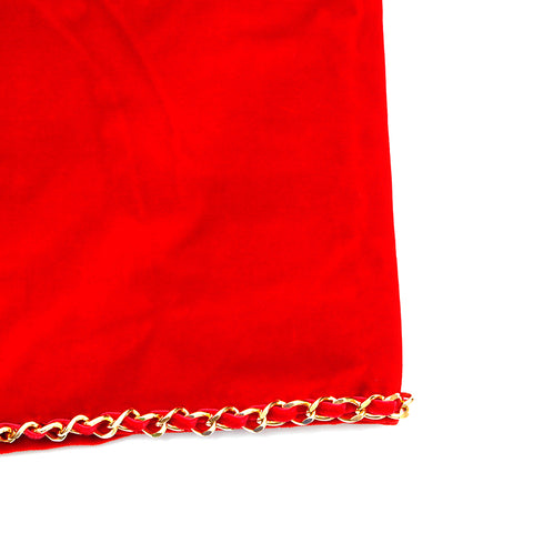Chanel Chanel Velvet Chain Anzug Party Einfacher Rock mit mittlerer Länge Rot WS1449