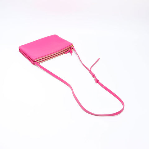 CELINE Lambskin Trio Shoulder Bag pink WS14500