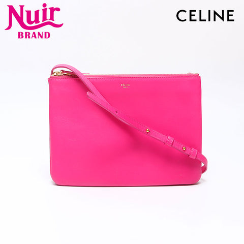 CELINE Lambskin Trio Shoulder Bag pink WS14500