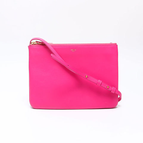 CELINE Lambskin Trio Shoulder Bag pink WS14500