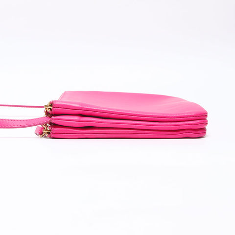 CELINE Lambskin Trio Shoulder Bag pink WS14500