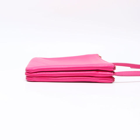 CELINE Lambskin Trio Shoulder Bag pink WS14500