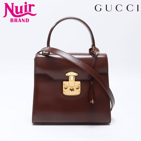 グッチ GUCCI レディロック 2way ショルダー ハンドバッグ ブラウン WS14501
