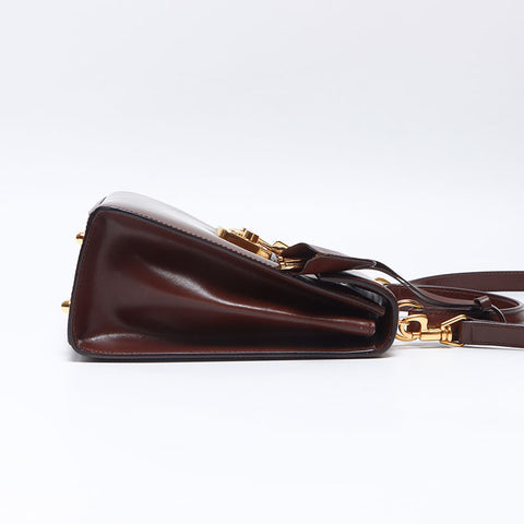 グッチ GUCCI レディロック 2way ショルダー ハンドバッグ ブラウン WS14501