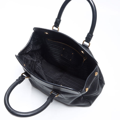 PRADA leather Handbag black WS14505