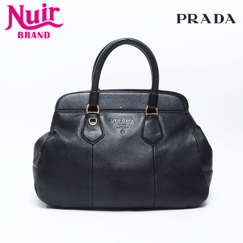 PRADA leather Handbag black WS14505