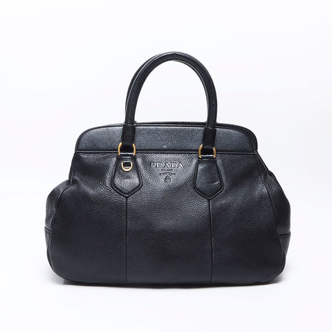 PRADA leather Handbag black WS14505