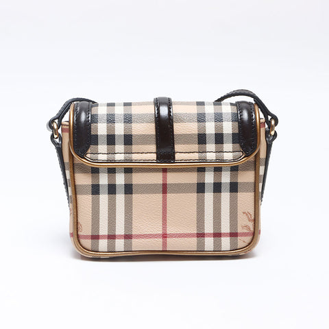 バーバリー BURBERRY ノバチェック スエード ショルダーバッグ ベージュ WS14506