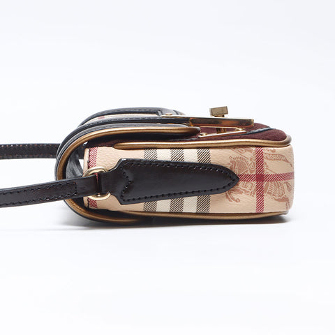バーバリー BURBERRY ノバチェック スエード ショルダーバッグ ベージュ WS14506