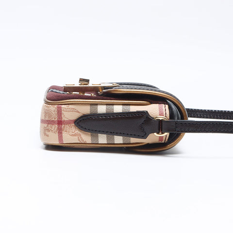 バーバリー BURBERRY ノバチェック スエード ショルダーバッグ ベージュ WS14506