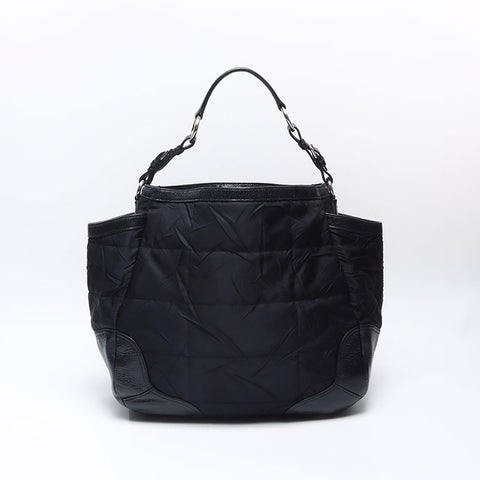 PRADA Tessuto Triangle Logo Nylon Handbag black WS14509